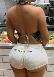 (Real Image,Only Bottom)2024 Styles Women Hip-Hugging Shorts with Letter Print