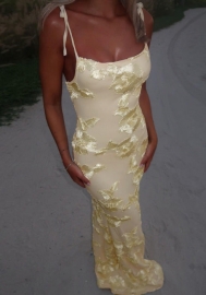 (Real Image)2024 Styles Women Ethereal Elegance: 3D Floral Layered Mesh Overlay Floor-Sweeping Cocktail Gown