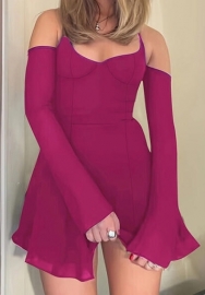 (Real Image)2024 Styles Women Mesh Sleeve Sheer Back Dress