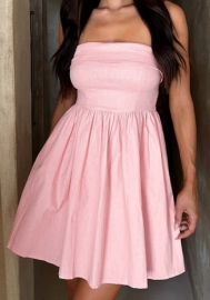 (Real Image)2024 Styles Women Chic Halter Neck A-Line Dress with Bust Support