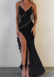 (Real Image)2024 Styles Women Body-Conscious Cut-Out Tied-Open Slit Strapless Dress