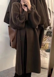 (Real Image,Only Coat)2024 Styles Women Loose-Fit Mid-Length Sweater Coat