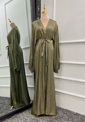 (Only Open Front Robe,Real Image)2024 Styles Women Muslim Tassel Long Sleeve Elegant Open Front Robe