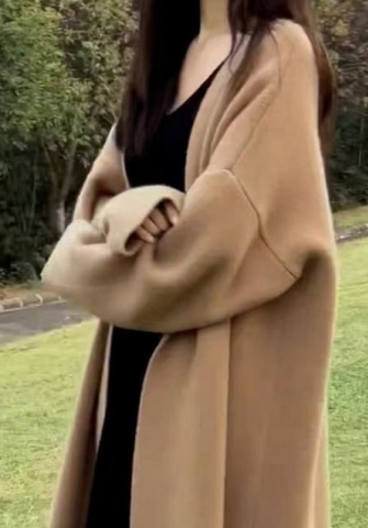 (Real Image,Only Coat)2024 Styles Women Loose-Fit Mid-Length Sweater Coat